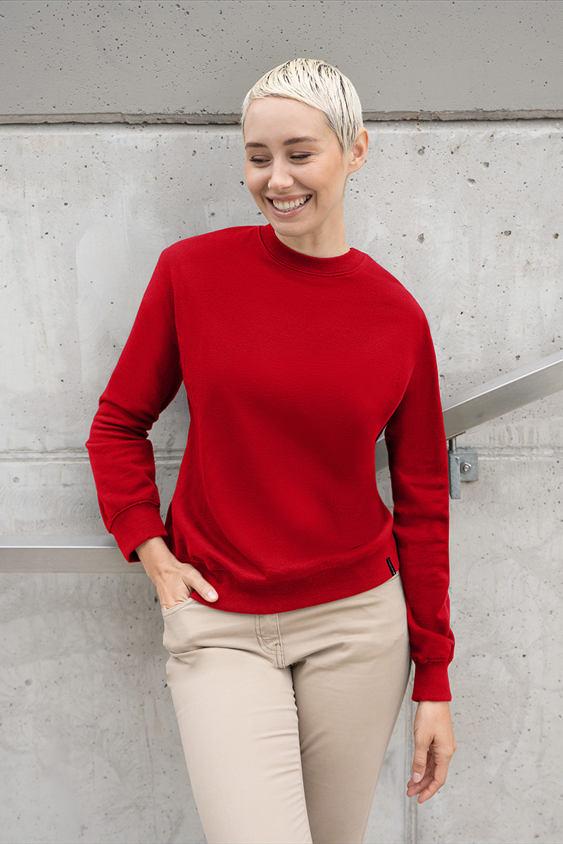 Sweatshirt Damen Rot – Damen Workwear Sweatshirt Soft-Face