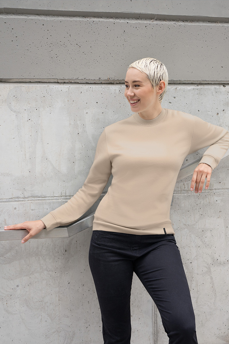 Sweatshirt Damen Sand – Damen Workwear Sweatshirt Soft-Face