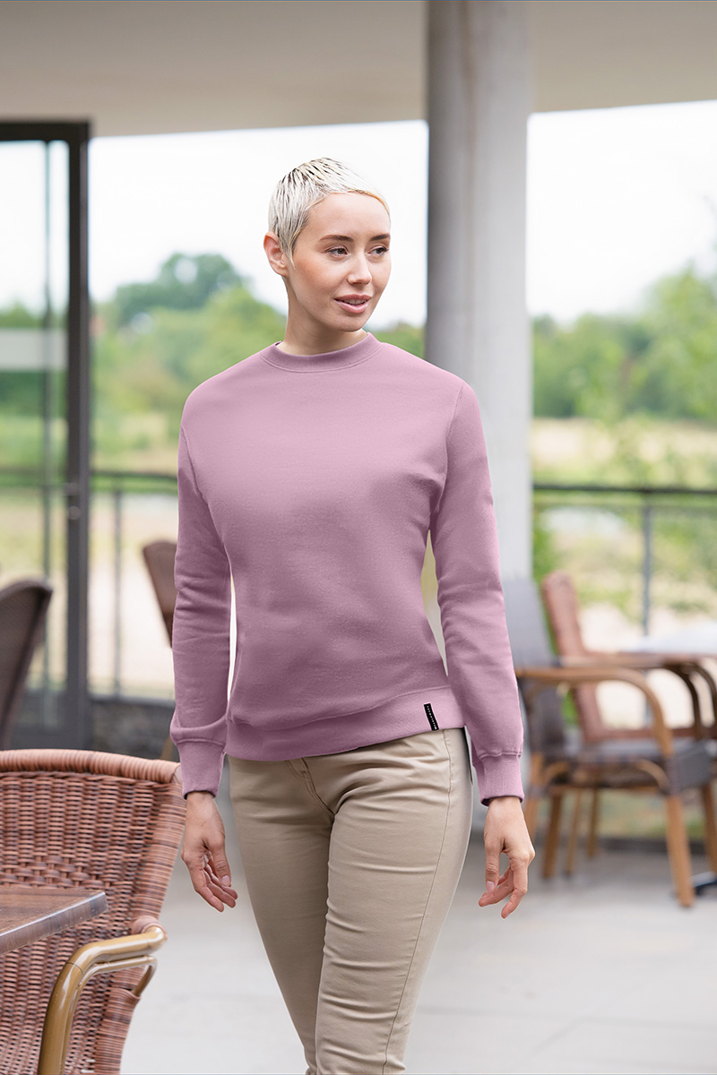 Sweatshirt Damen Dunkelrosa – Damen Workwear Sweatshirt Soft-Face
