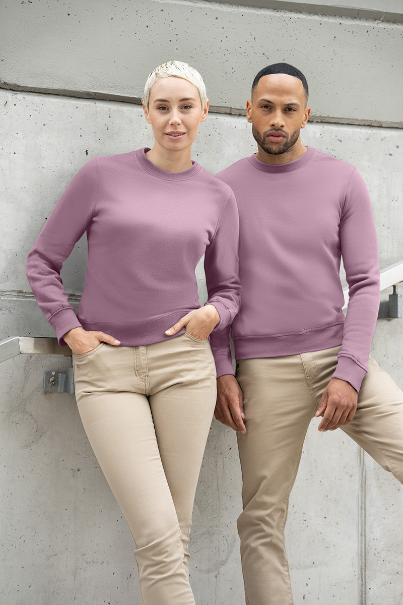Sweatshirt Damen Dunkelrosa – Damen Workwear Sweatshirt Soft-Face, Detailansicht
