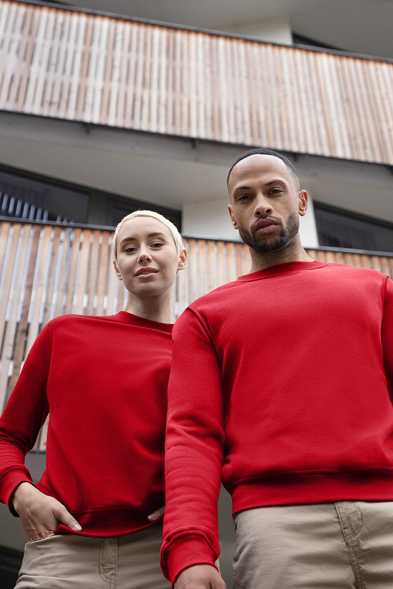Sweatshirt Damen Rot – Damen Workwear Sweatshirt Soft-Face, Detailansicht