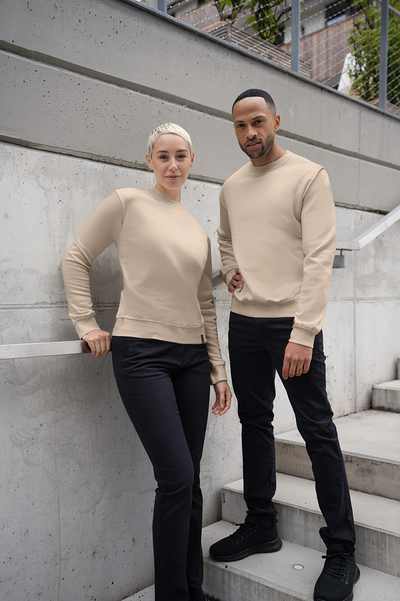 Sweatshirt Damen Sand – Damen Workwear Sweatshirt Soft-Face, Detailansicht