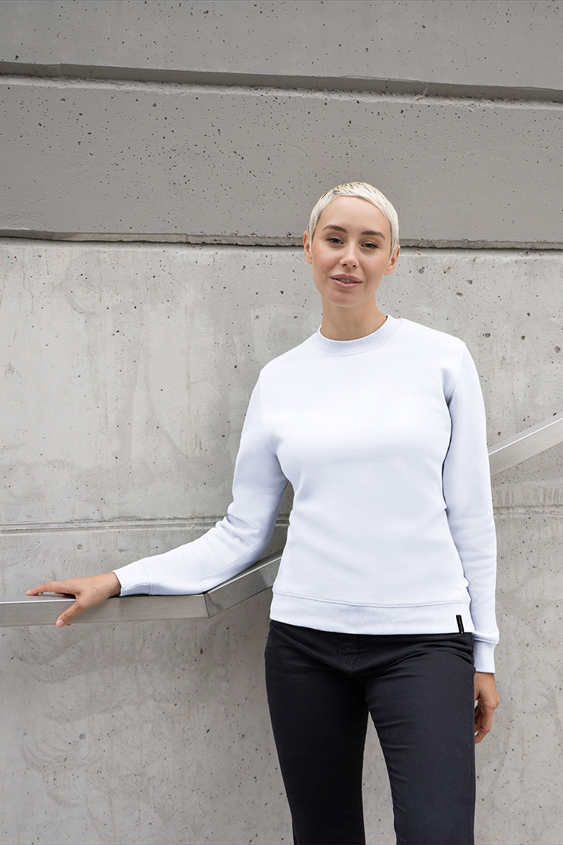Sweatshirt Damen Weiß – Damen Workwear Sweatshirt Soft-Face