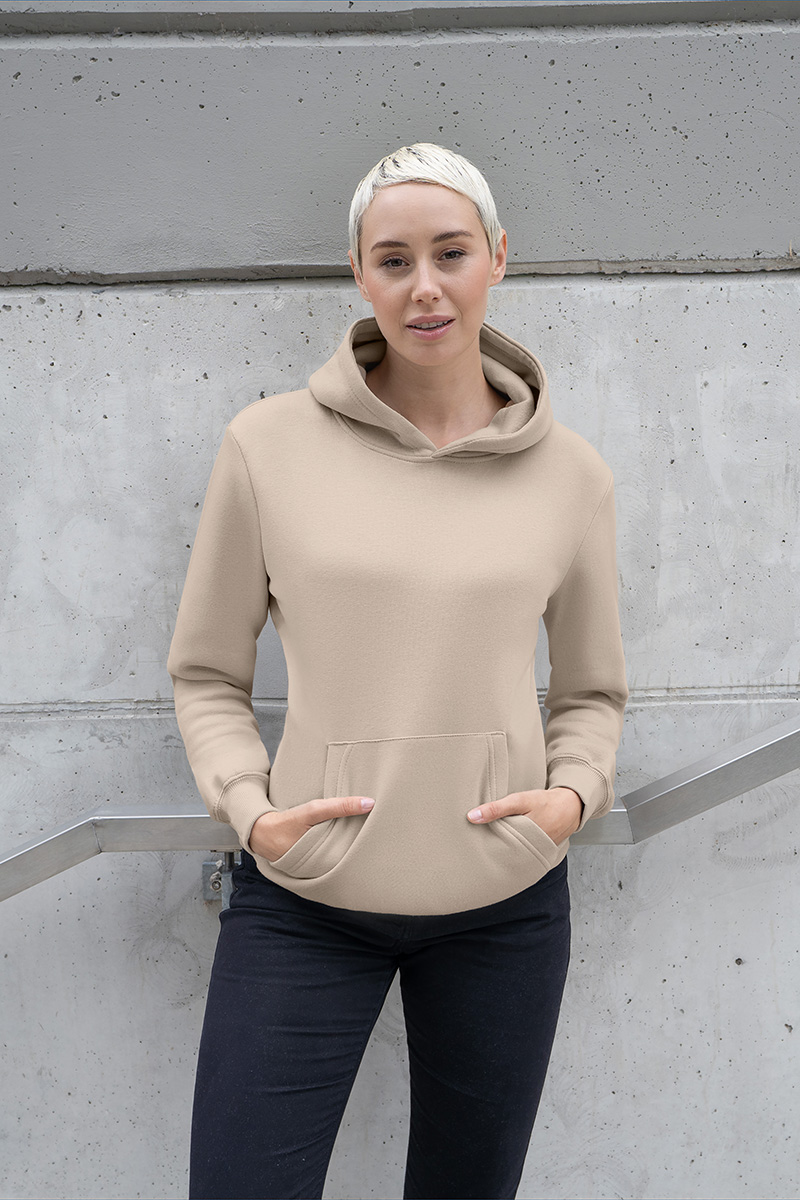 Hoodie Damen Sand – Damen Workwear Sweat Hoodie Soft-Face