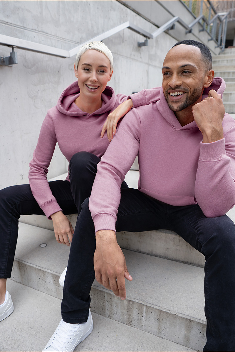Hoodie Damen Dunkelrosa – Damen Workwear Sweat Hoodie Soft-Face, Detailansicht