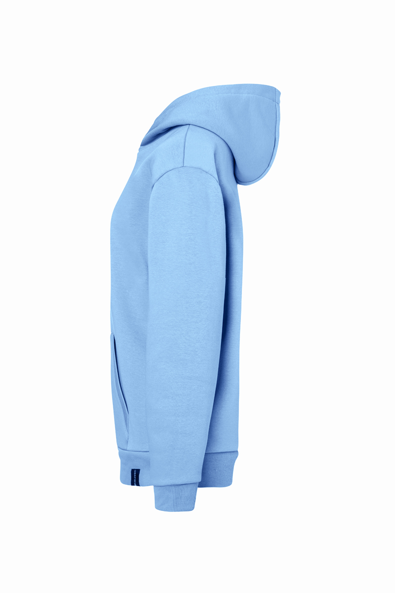 Hoodie Damen Eisblau – Damen Workwear Sweat Hoodie Soft-Face, Detailansicht