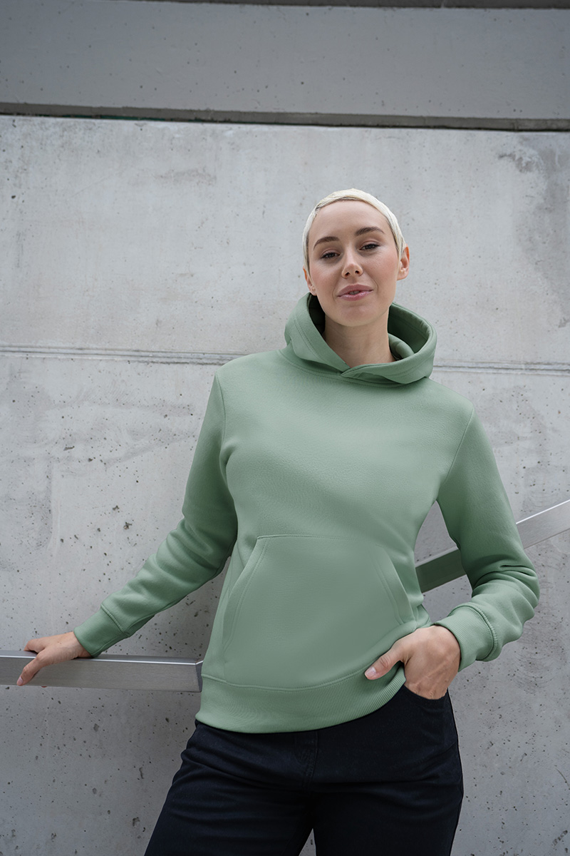 Hoodie Damen Pistaziengrün – Damen Workwear Sweat Hoodie Soft-Face