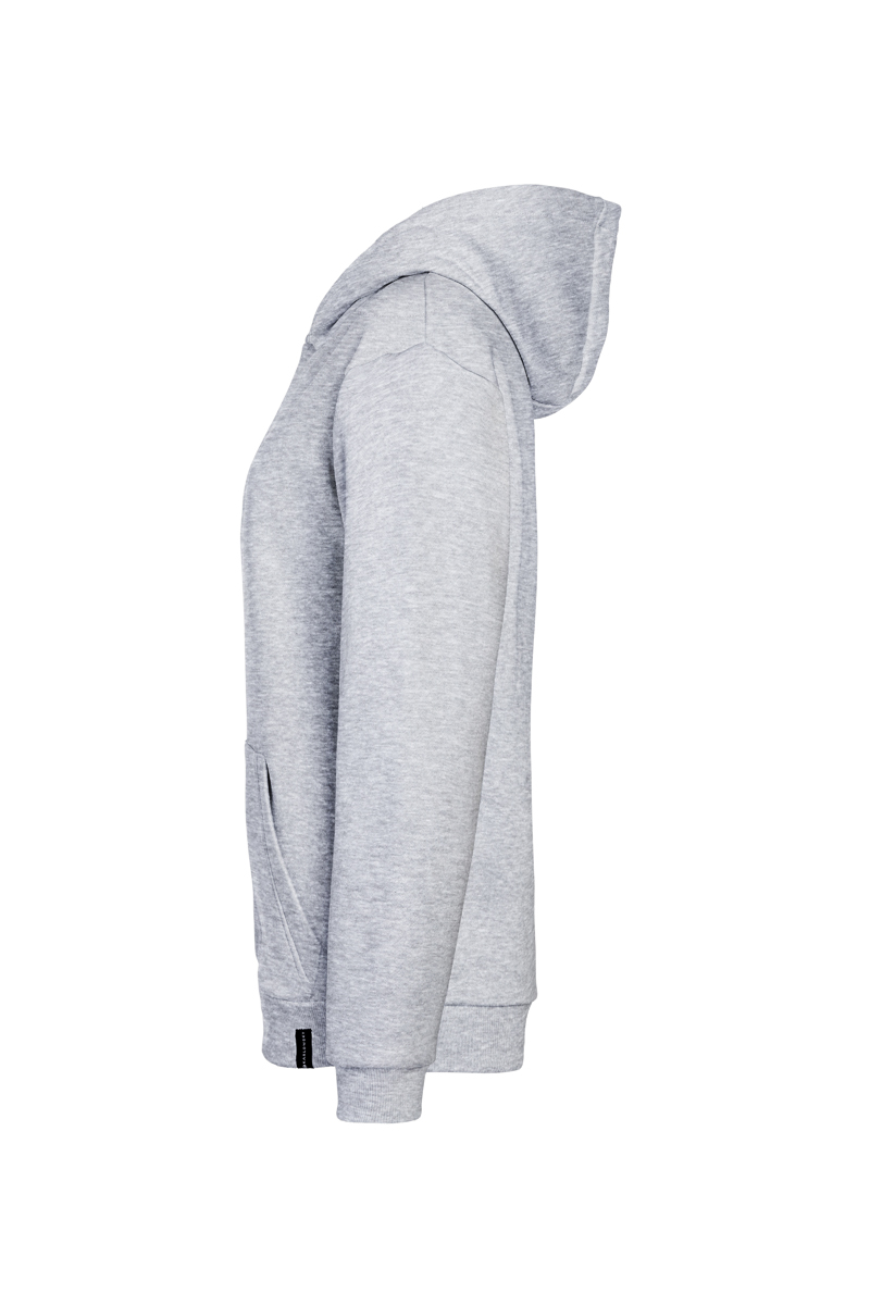 Hoodie Damen Platingrau meliert – Damen Workwear Sweat Hoodie Soft-Face, Detailansicht