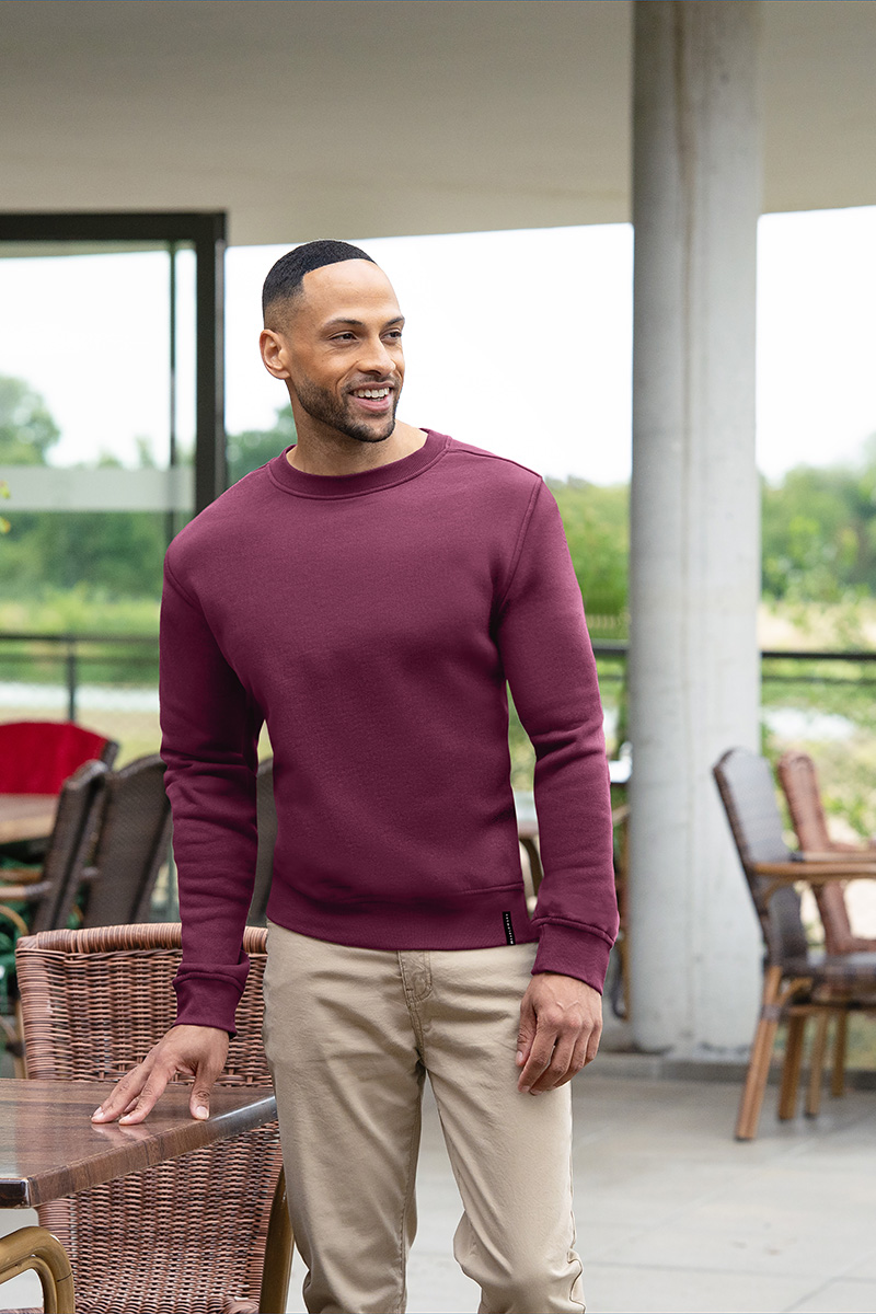 Sweatshirt Herren Aubergine – Herren Workwear Sweatshirt Soft-Face