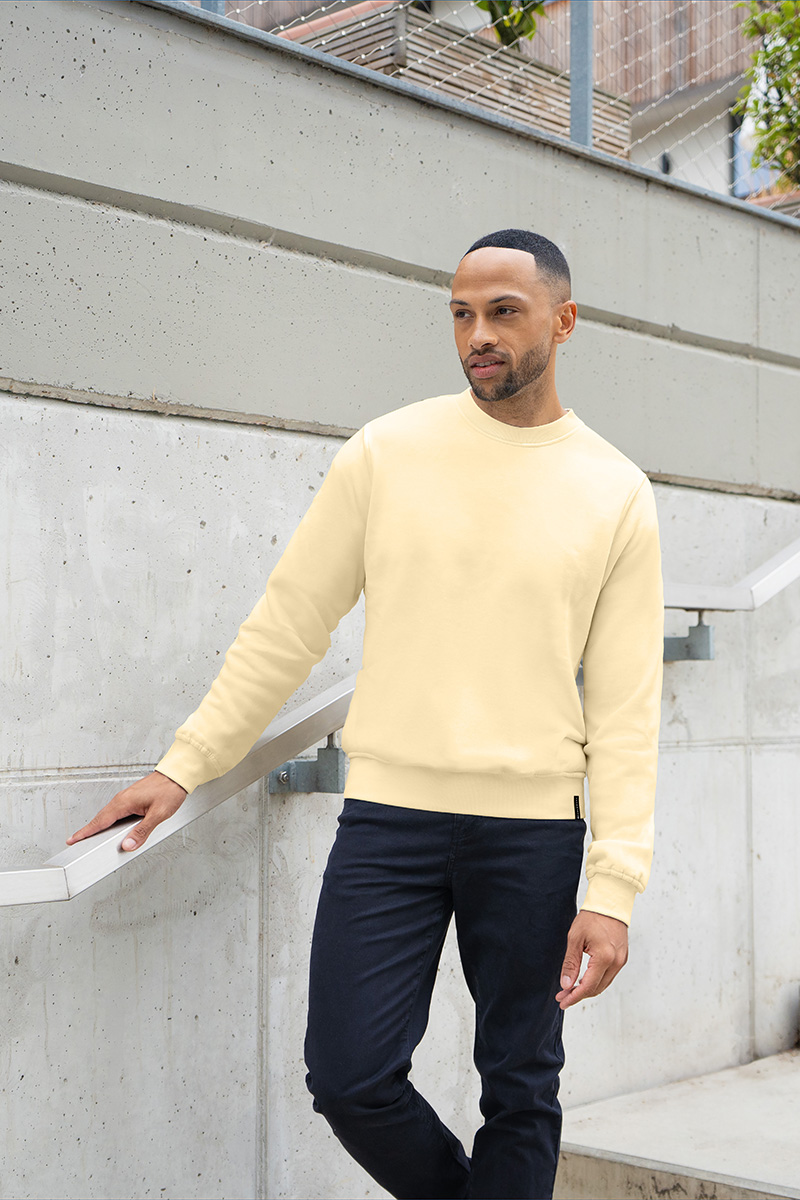 Sweatshirt Herren Pastellgelb – Herren Workwear Sweatshirt Soft-Face