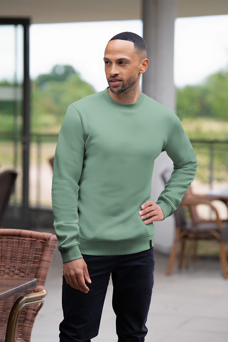 Sweatshirt Herren Pistaziengrün – Herren Workwear Sweatshirt Soft-Face
