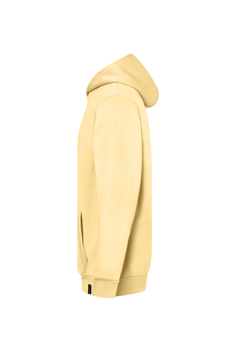 Hoodie Herren Pastellgelb – Herren Workwear Sweat Hoodie Soft-Face, Detailansicht