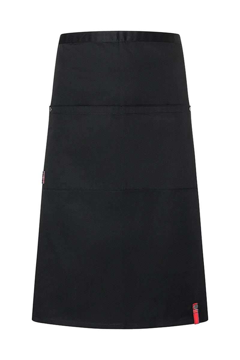 Bistroschürze Unisex Schwarz – Bistroschürze ROCK CHEF® -Stage2 mit Taschen, Detailansicht
