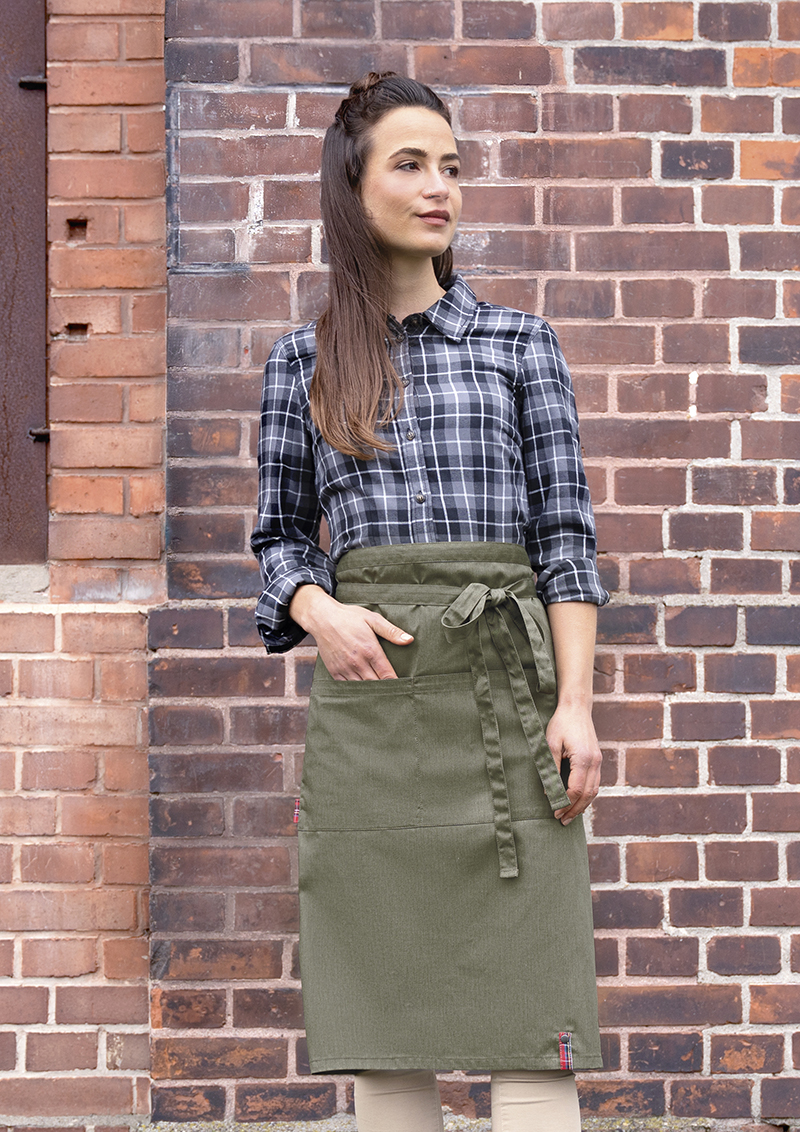 Bistroschürze Unisex Vintage moss green – Bistroschürze Denim-Style ROCK CHEF®-Stage2