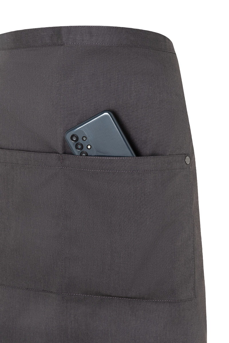 Bistroschürze Unisex Vintage black – Bistroschürze Denim-Style ROCK CHEF®-Stage2, Detailansicht
