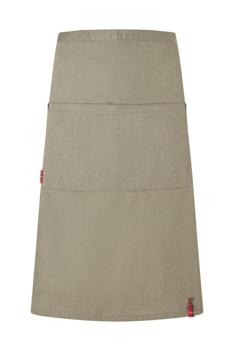Bistroschürze Unisex Vintage moss green – Bistroschürze Denim-Style ROCK CHEF®-Stage2, Detailansicht