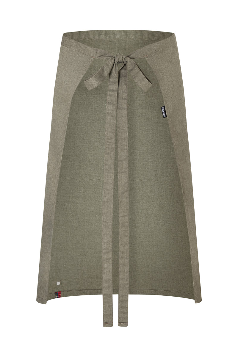 Bistroschürze Unisex Vintage moss green – Bistroschürze Denim-Style ROCK CHEF®-Stage2, Detailansicht