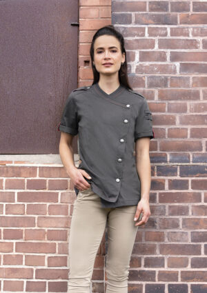 Kochjacke Damen – Kurzarm Damenkochjacke Denim-Style ROCK CHEF®-Stage2