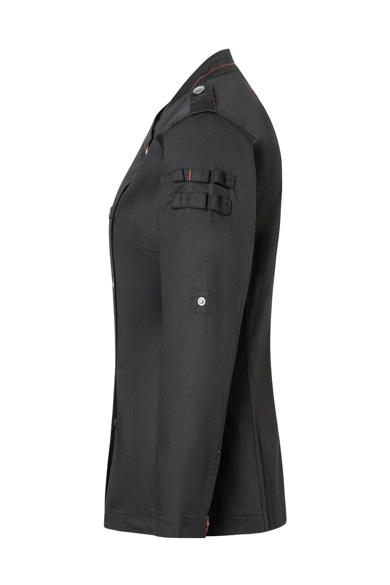 Kochjacke Damen Schwarz – Langarm Damenkochjacke ROCK CHEF®-Stage2, Detailansicht