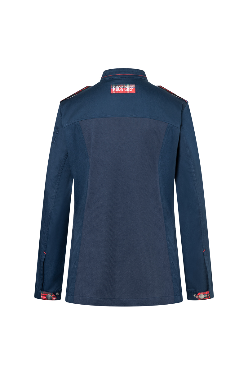 Kochjacke Damen Stahlblau – Langarm Damenkochjacke ROCK CHEF®-Stage2, Detailansicht