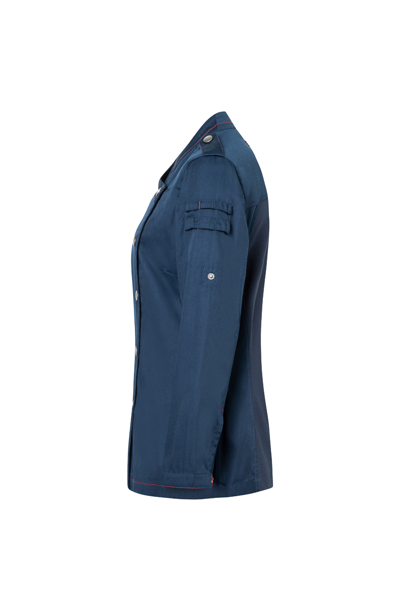 Kochjacke Damen Stahlblau – Langarm Damenkochjacke ROCK CHEF®-Stage2, Detailansicht
