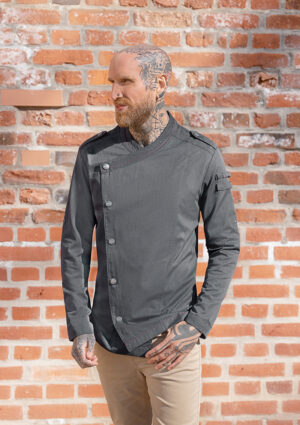 Kochjacke Herren – Langarm Herrenkochjacke Denim-Style ROCK CHEF®-Stage2