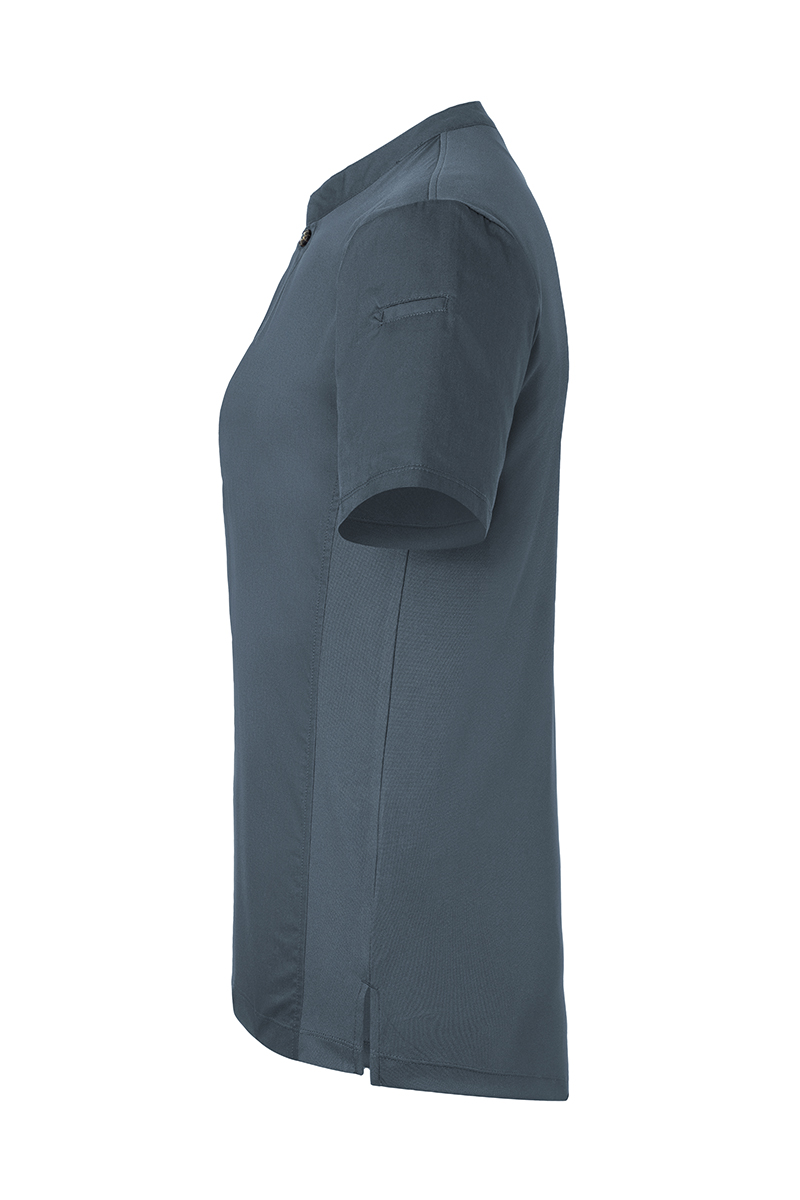 Kochjacke Damen Anthrazit – Kurzarm Damen-Arbeitsshirt Performance, Detailansicht