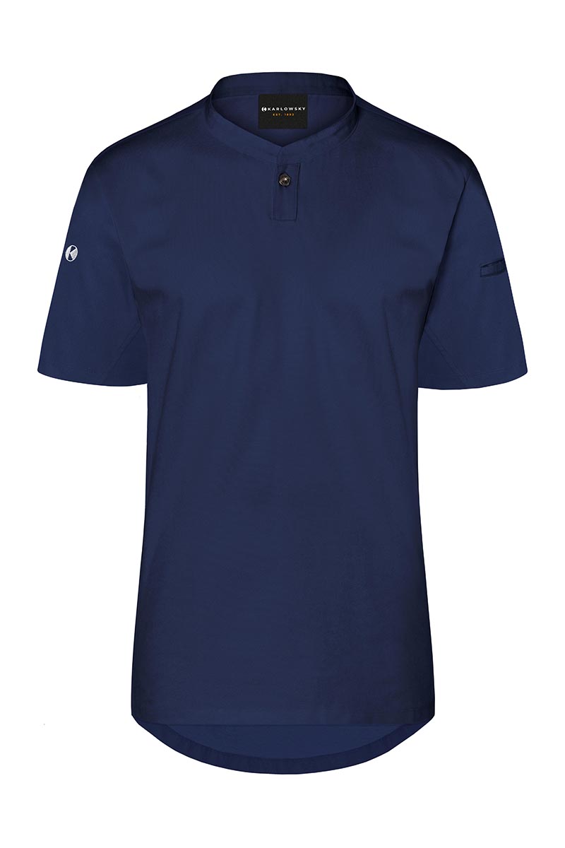 Kochjacke Damen Marine – Kurzarm Damen-Arbeitsshirt Performance, Detailansicht
