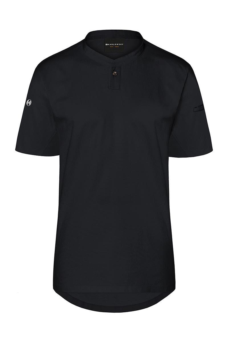Kochjacke Damen Schwarz – Kurzarm Damen-Arbeitsshirt Performance, Detailansicht