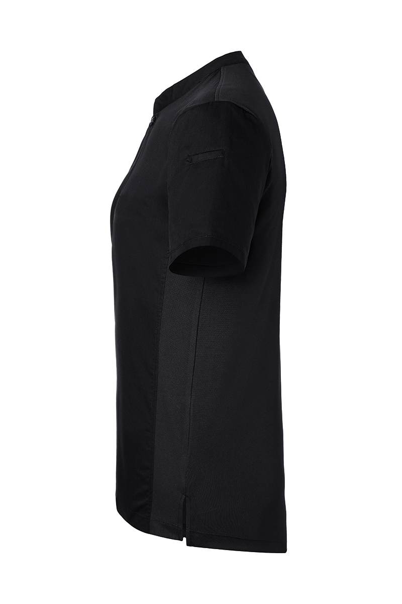 Kochjacke Damen Schwarz – Kurzarm Damen-Arbeitsshirt Performance, Detailansicht