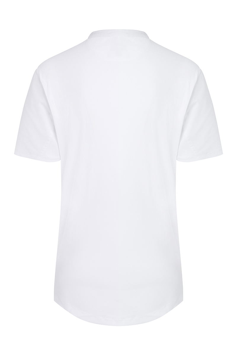 Kochjacke Damen Weiß – Kurzarm Damen-Arbeitsshirt Performance, Detailansicht