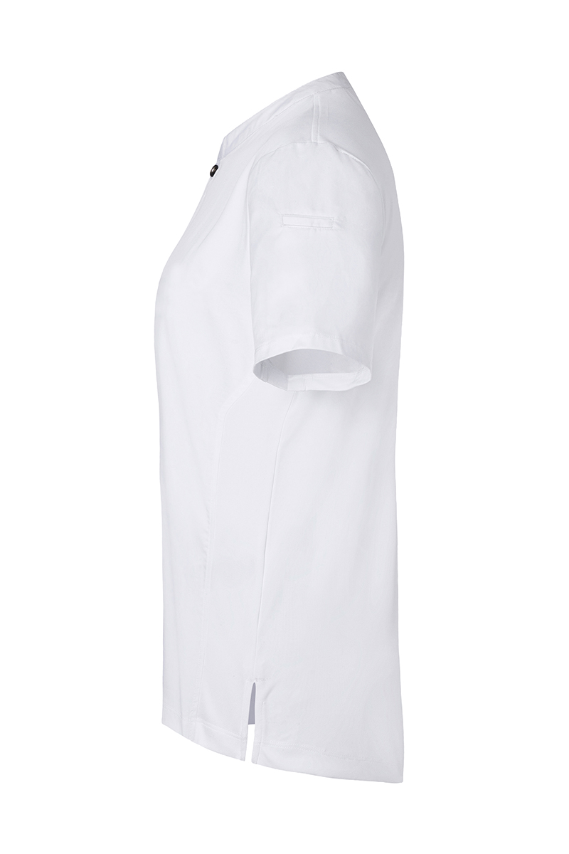 Kochjacke Damen Weiß – Kurzarm Damen-Arbeitsshirt Performance, Detailansicht