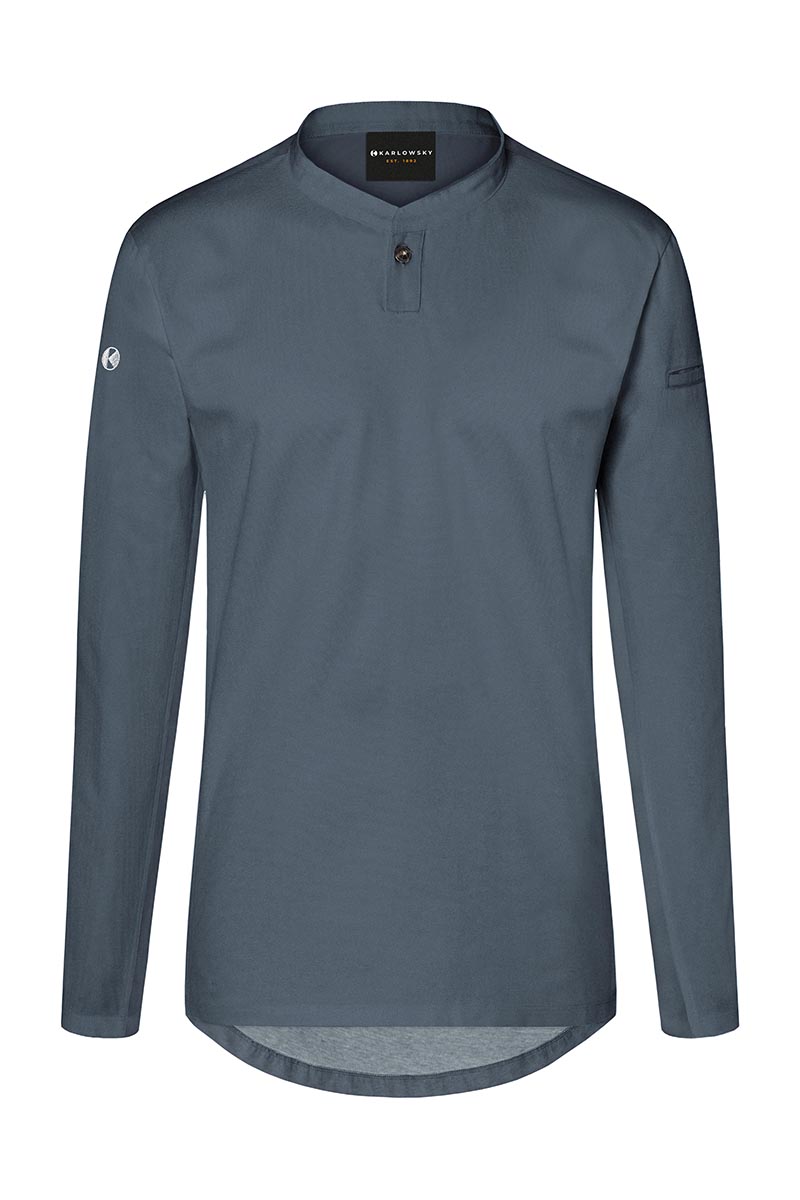 Kochjacke Damen Anthrazit – Langarm Damen-Arbeitsshirt Performance, Detailansicht