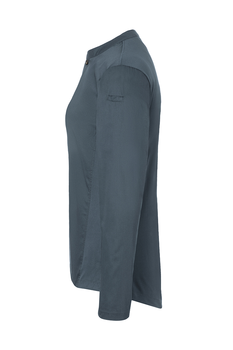 Kochjacke Damen Anthrazit – Langarm Damen-Arbeitsshirt Performance, Detailansicht