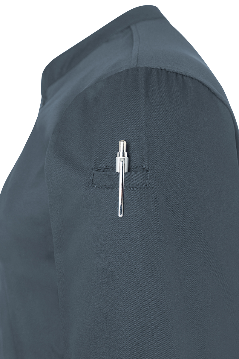 Kochjacke Damen Anthrazit – Langarm Damen-Arbeitsshirt Performance, Detailansicht