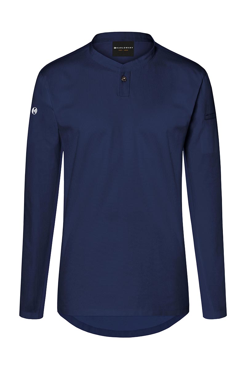 Kochjacke Damen Marine – Langarm Damen-Arbeitsshirt Performance, Detailansicht
