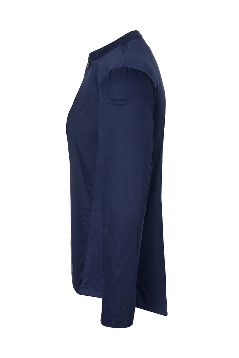 Kochjacke Damen Marine – Langarm Damen-Arbeitsshirt Performance, Detailansicht