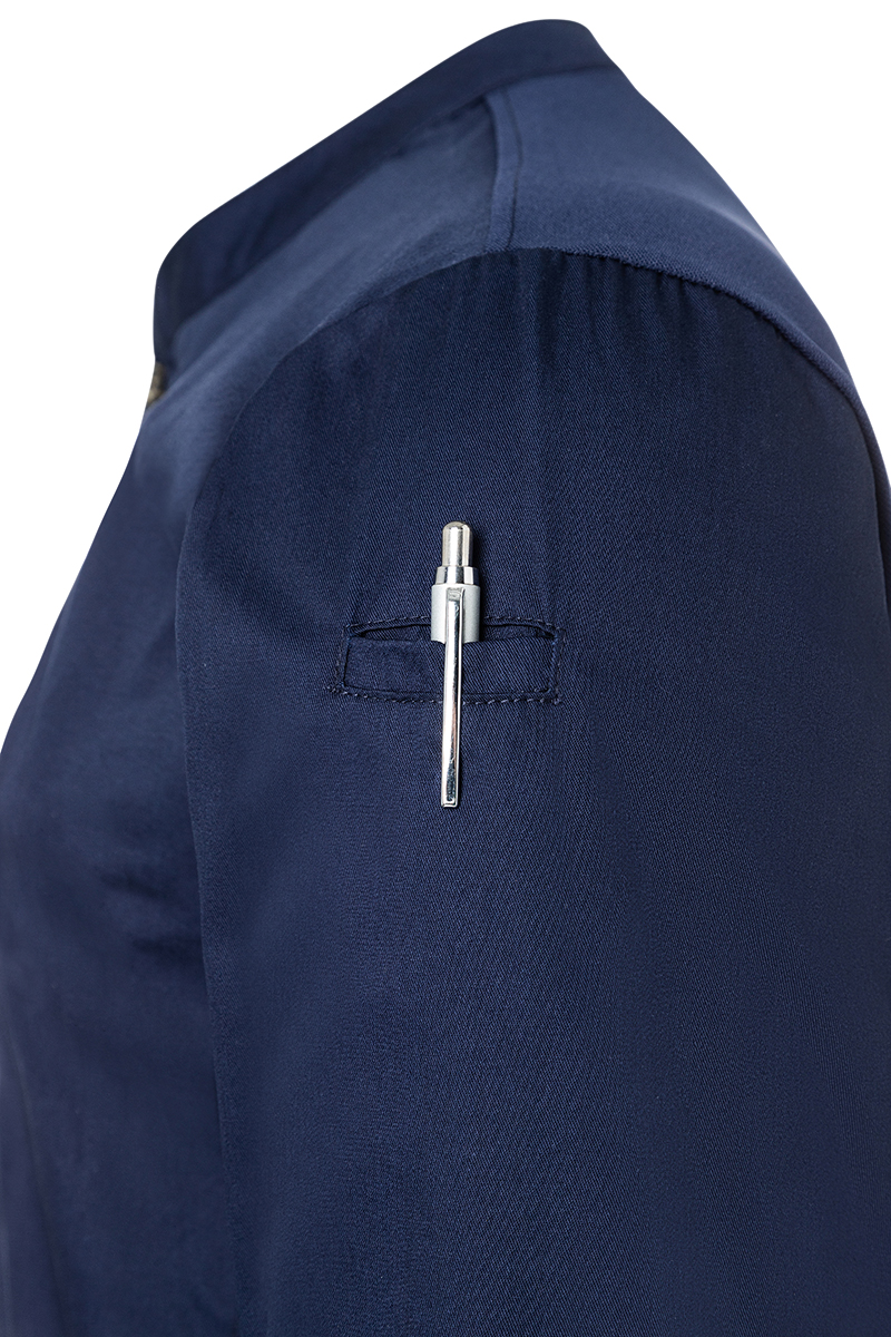 Kochjacke Damen Marine – Langarm Damen-Arbeitsshirt Performance, Detailansicht