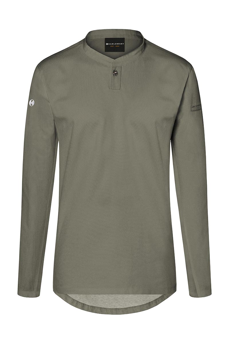 Kochjacke Damen Salbei – Langarm Damen-Arbeitsshirt Performance, Detailansicht