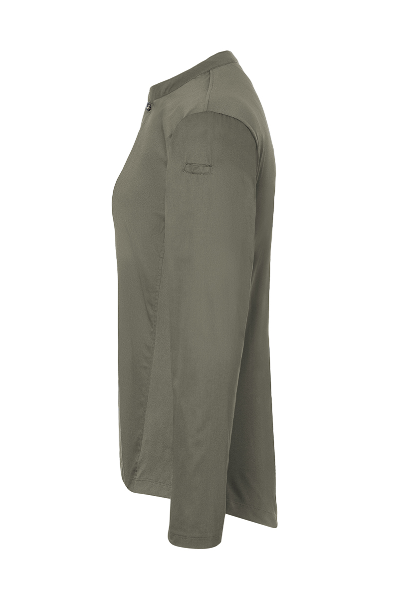 Kochjacke Damen Salbei – Langarm Damen-Arbeitsshirt Performance, Detailansicht