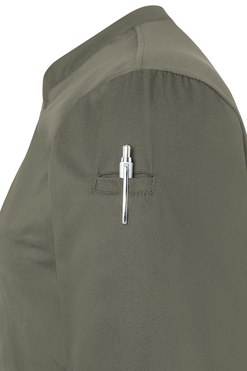 Kochjacke Damen Salbei – Langarm Damen-Arbeitsshirt Performance, Detailansicht