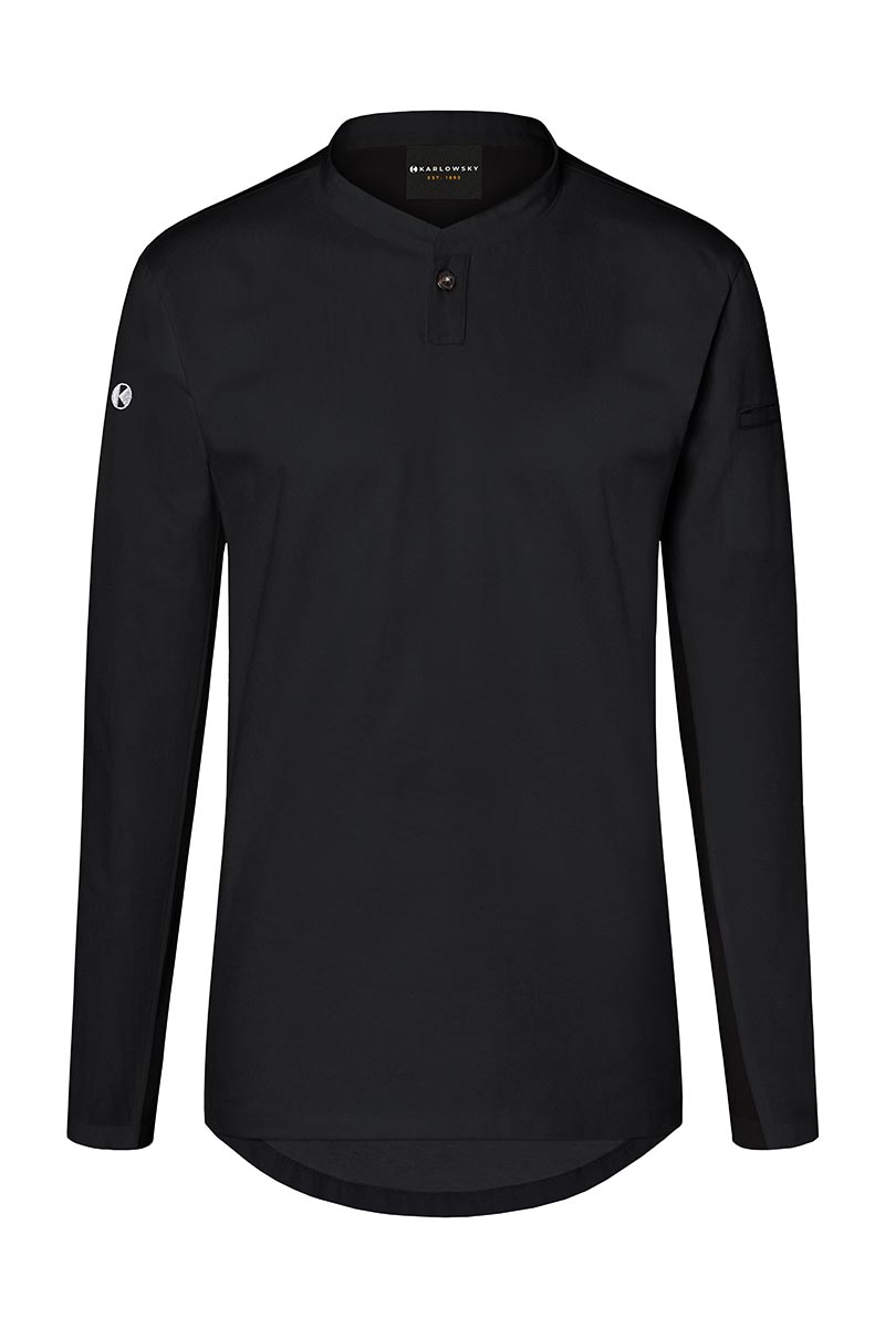 Kochjacke Damen Schwarz – Langarm Damen-Arbeitsshirt Performance, Detailansicht