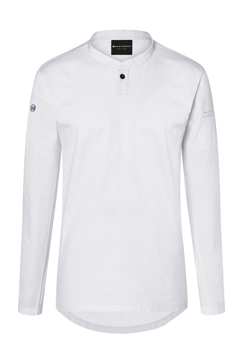 Kochjacke Damen Weiß – Langarm Damen-Arbeitsshirt Performance, Detailansicht