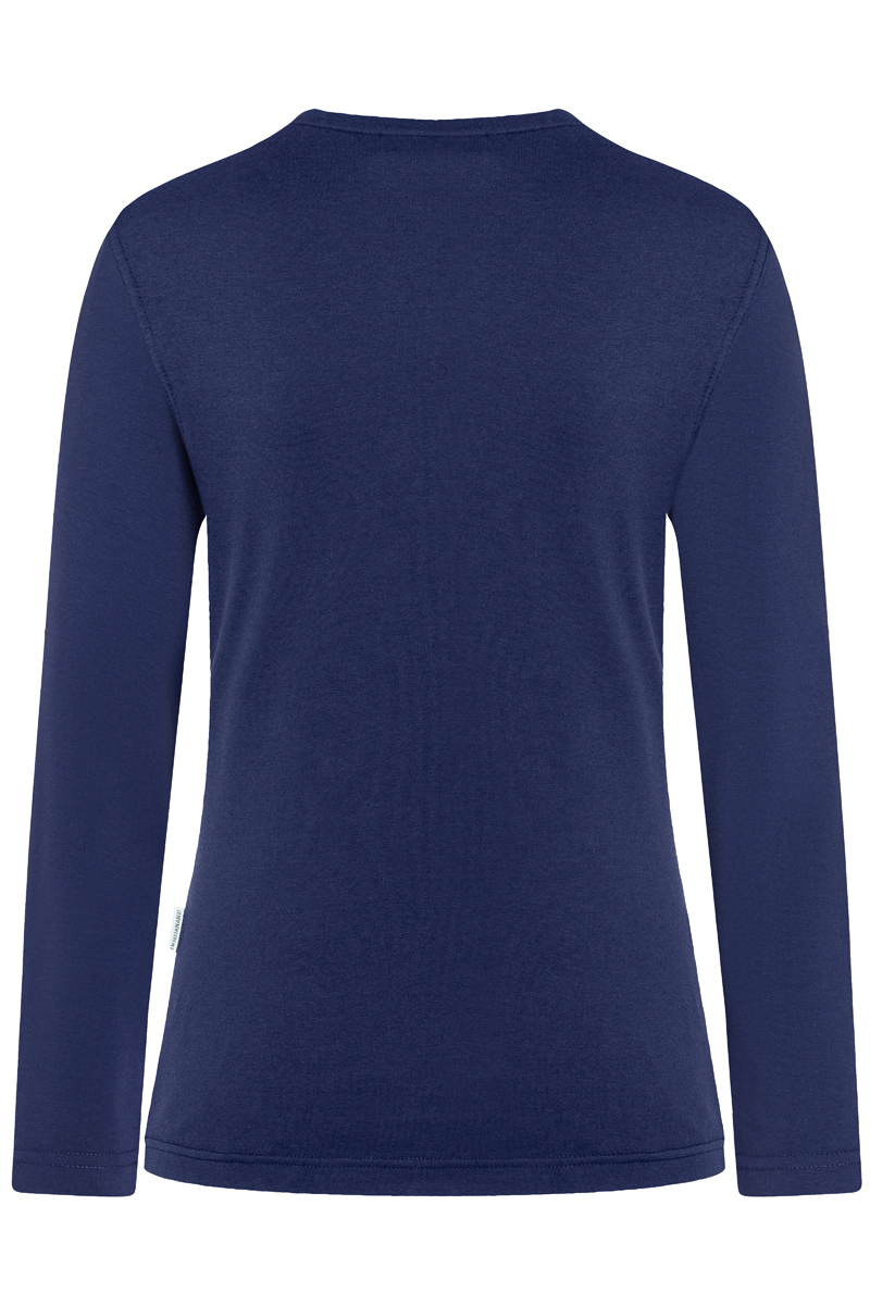 Langarmshirt Damen Marine – Langarm Damen Workwear Shirt Casual-Flair, Detailansicht