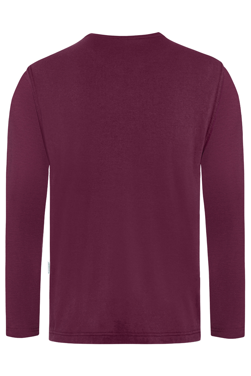 Langarmshirt Herren Aubergine – Langarm Herren Workwear Shirt Casual-Flair, Detailansicht