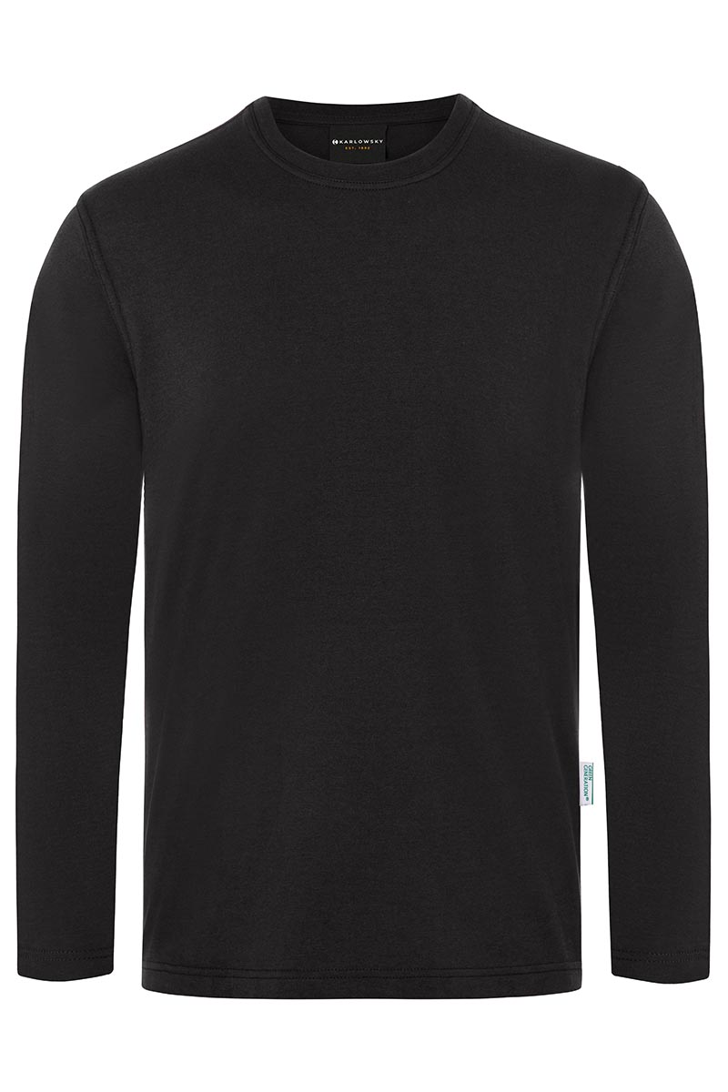 Langarmshirt Herren Schwarz – Langarm Herren Workwear Shirt Casual-Flair, Detailansicht