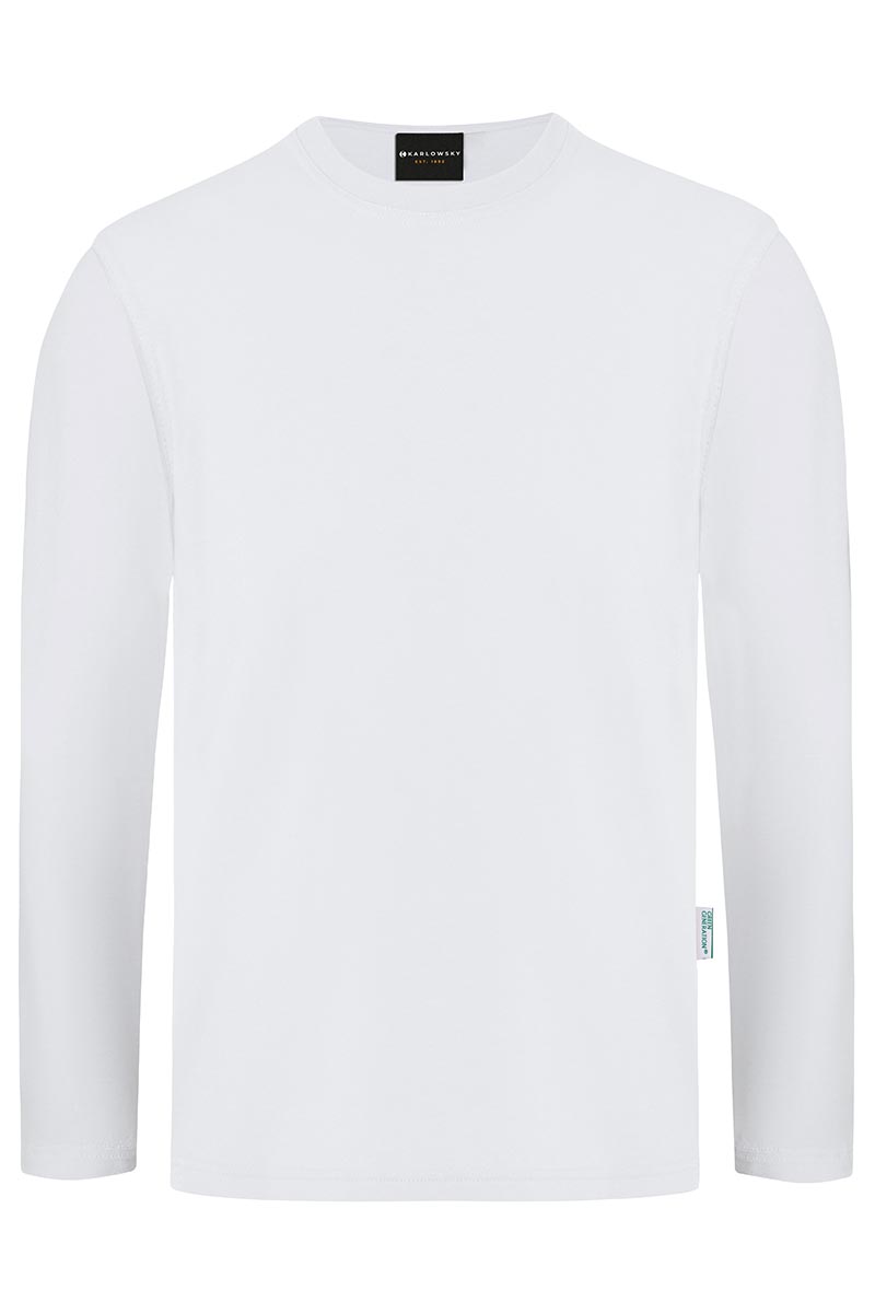 Langarmshirt Herren Weiß – Langarm Herren Workwear Shirt Casual-Flair, Detailansicht