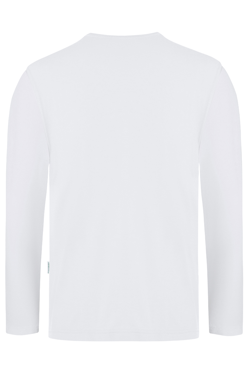 Langarmshirt Herren Weiß – Langarm Herren Workwear Shirt Casual-Flair, Detailansicht
