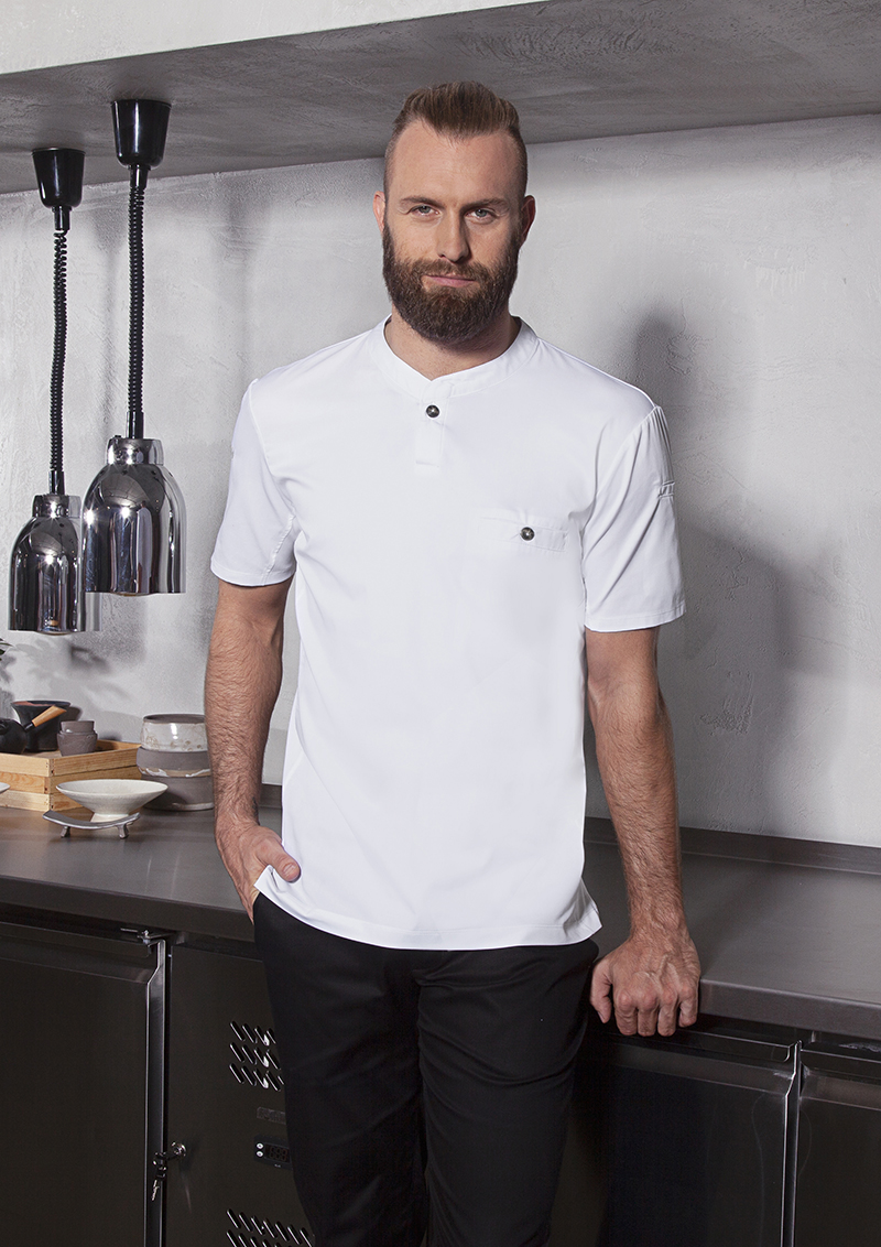 Kochjacke Herren Weiß – Kurzarm Arbeitsshirt Performance