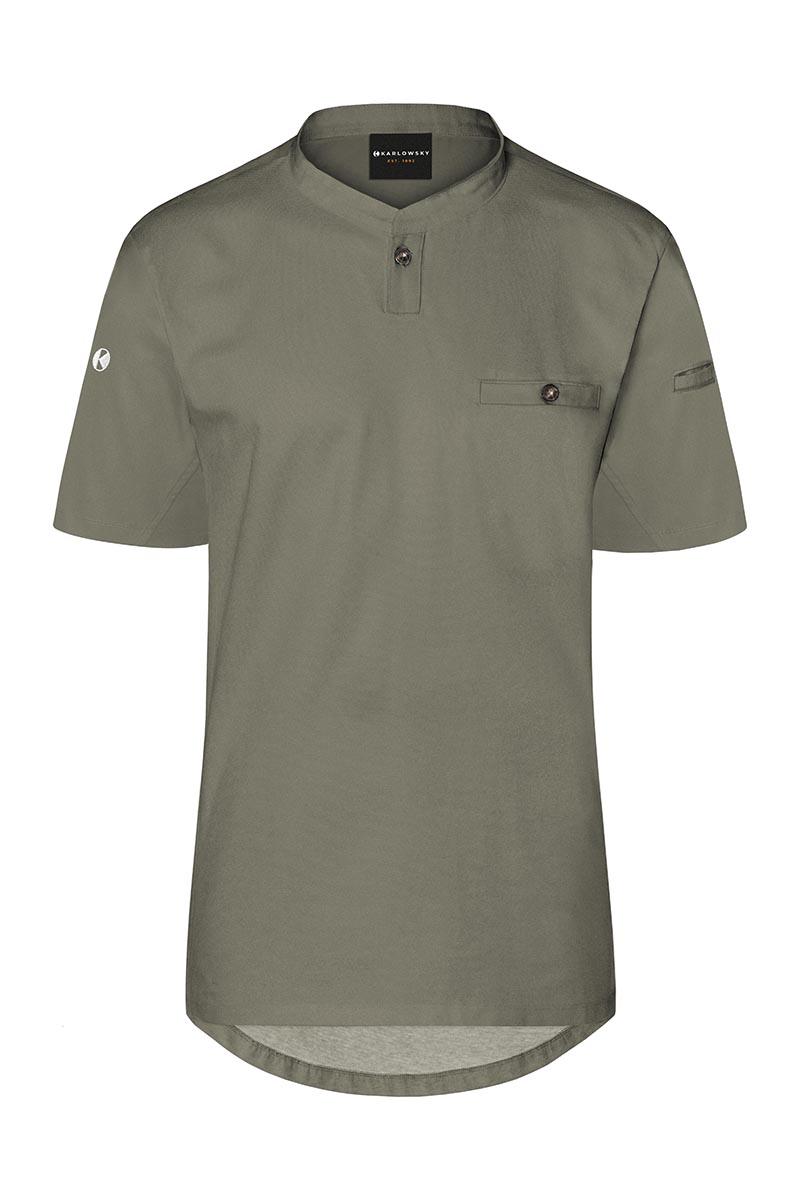 Kochjacke Herren Salbei – Kurzarm Arbeitsshirt Performance, Detailansicht